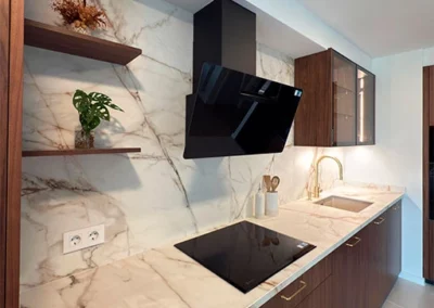 Cocina de madera de nogal orgánico